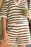 Molly Textured Knit Short, CHOC STRIPE - alternate image 1
