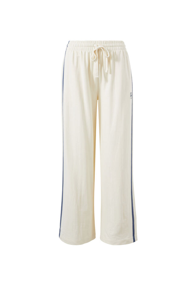 Gigi Wide Leg Terry Trackpant, WINTER WHITE SIDE STRIPE