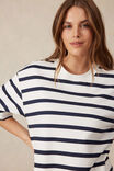 Cleo Mini Terry Dress, WHITE NEW NAVY STRIPE - alternate image 5