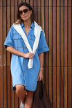 Relaxed Shirt Dress, MID VINTAGE BLUE - alternate image 1