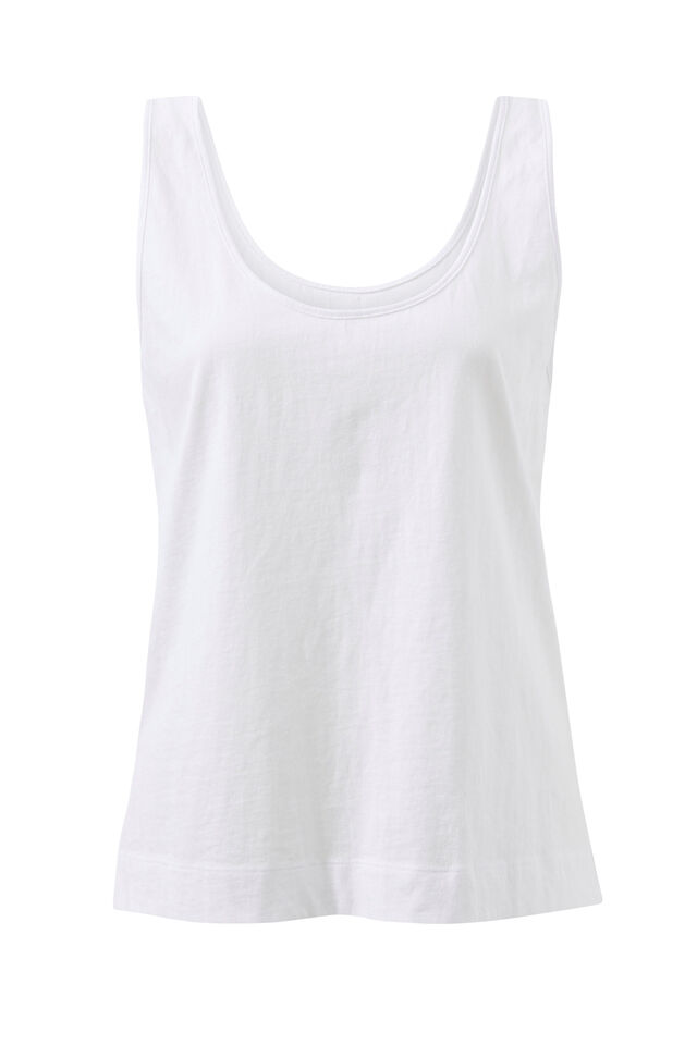 Bloom Slouchy Scoop Tank, WHITE