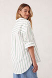 Peta Oversized Shirt, GRASS FINE TWIN STRIPE - alternate image 3