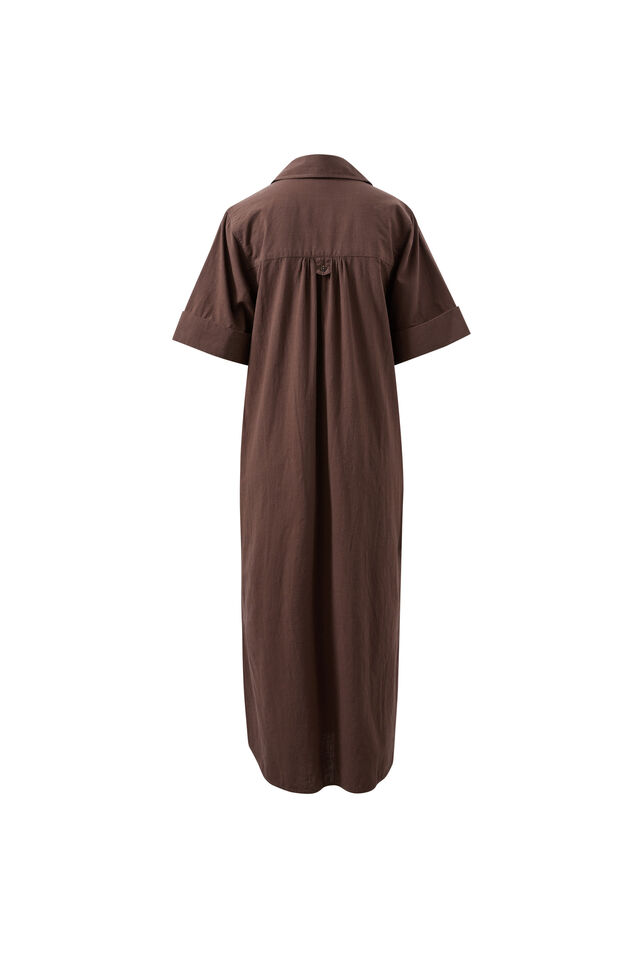 Samara Midi Shirt Dress, BITTER CHOC