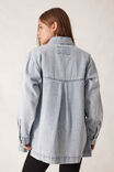 Goldie Longline Denim Shacket, VINTAGE BLUE - alternate image 3