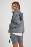 Zip Through Hooded Jacket In Rescued Check, CHARCOAL CHECK - alternate image 3