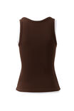 Skylar Layered Rib Tank, CHOC/WHITE - example image 3