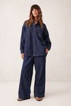 Long Sleeve Denim Shirt Jf, MIDNIGHT - alternate image 7