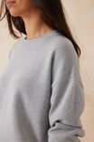 Boxy Knit With Embroidery, GREY MARLE - alternate image 5
