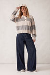 Long Sleeve Rugby Knit, GREY MARLE/OATMEAL MARLE STRIPE - alternate image 5