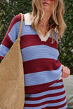 Mara Short Sleeve Knit Tunic, MULBERRY STRIPE - example image 4