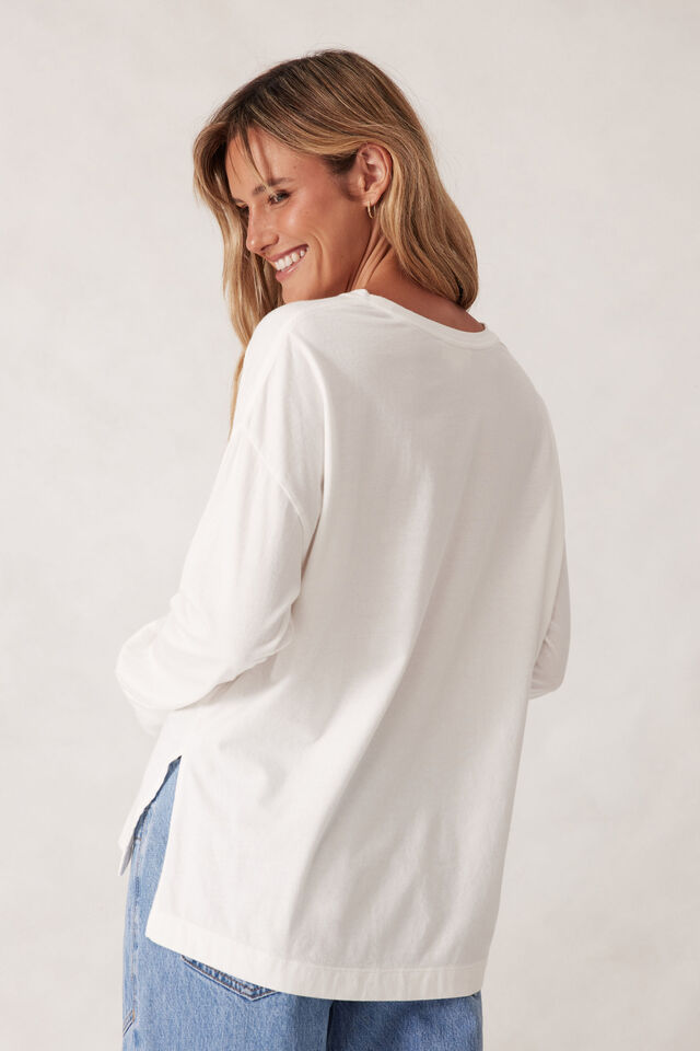 Scout Slouchy Long Sleeve  Tee, VANILLA