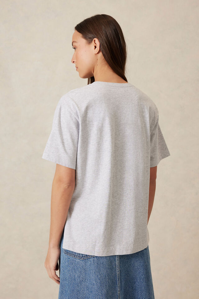 Slouchy Split Hem Tee, CLOUDE MARLE/CERES ANCHOR PRINT