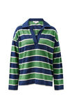 Shelby Slouchy Rugby Top, PISTACHIO/HERITAGE NAVY STRIPE - alternate image 2