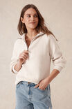 Slouchy Zip Knit, ECRU - alternate image 6