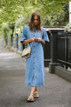 Ava Short Sleeve Midi Dress, VINTAGE BLUE - alternate image 3