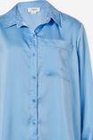 Satin Drape Shirt With Recycled Fibres, CLOUD - alternate image 6