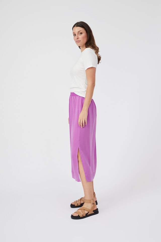 Satin Slip Skirt With Recycled Fibres, MAGENTA