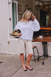 Olive Belted Denim Short, FRESH SAND - example image 4