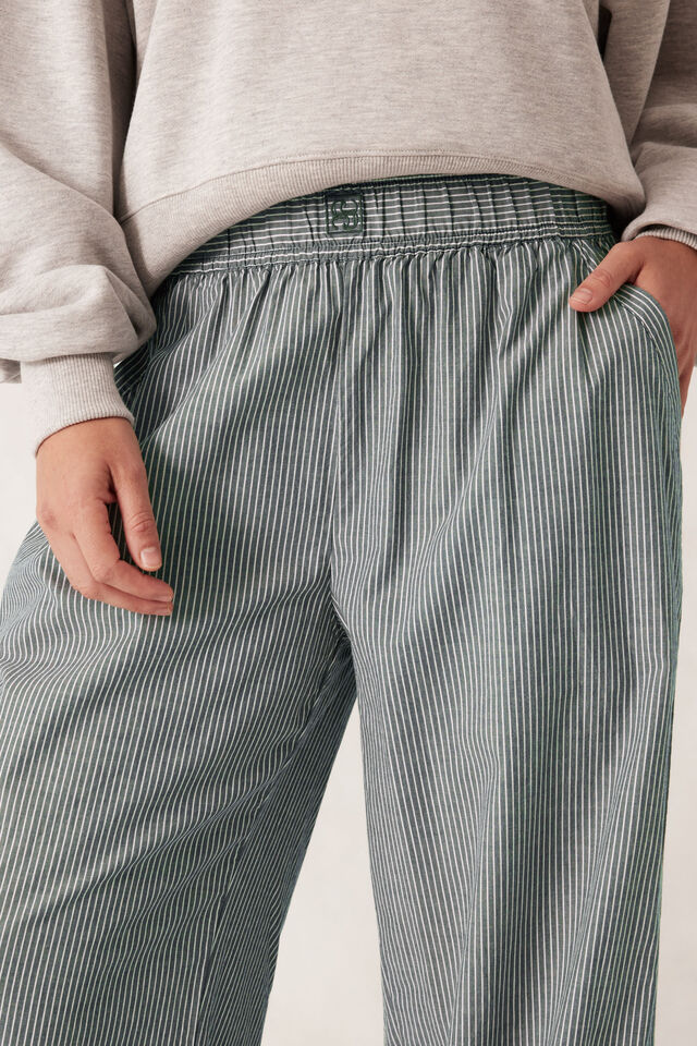 The Lounge Pant, GREEN WHITE NARROW STRIPE