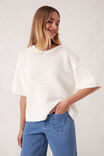 Nina Boxy Knit Tee, WHITE - alternate image 4