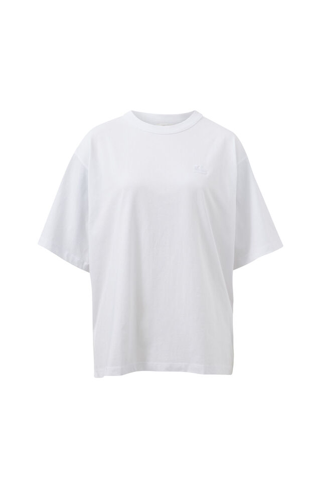 Phoebe Longline Premium Tee, WHITE