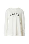 Organic Oversized Ls Logo  Step Hem Tee, WARM WHITE - alternate image 5