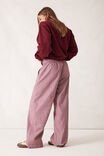 The Lounge Pant, BURGUNDY WHITE NARROW STRIPE - alternate image 3