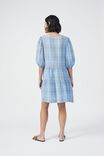 Check Smock Dress In Textured Organic Cotton, CLOUD TUMERIC CHECK - alternate image 4