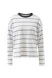 Scout Slouchy Long Sleeve  Tee, WHITE PHANTOM FINE STRIPE - example image 2