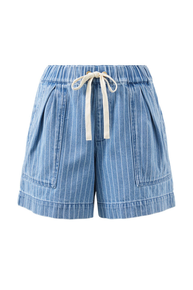 Darcy Relaxed Everyday Short, INDIGO STRIPE