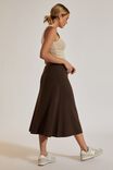 Soft Knit A Line Skirt In Recycled Blend, BITTER CHOCOLATE MARLE