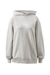 Oversized Slouchy Hoodie, GREY MARLE LOGO - alternate image 2