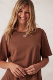 Stevie Slouchy Split Hem Tee, MILK CHOC/MONOGRAM - alternate image 4