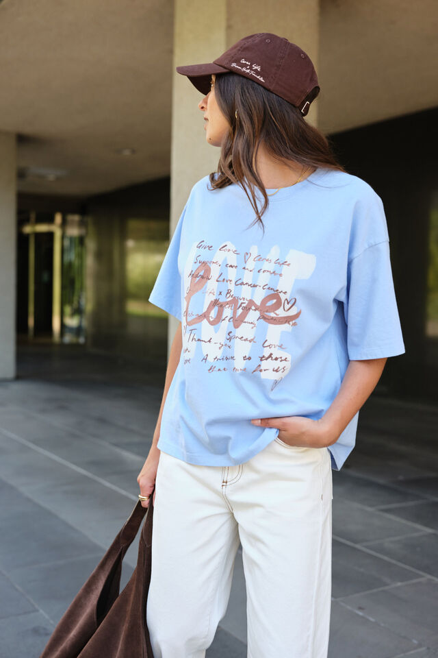 CERES LIFE X BHF Love Tee, SKY BLUE/CHOCOLATE
