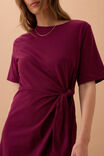 Agnes Tie Mini Tee Dress, POMEGRANATE - alternate image 5