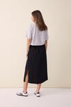 Satin Slip Skirt With Recycled Fibres, BLACK - alternate image 3