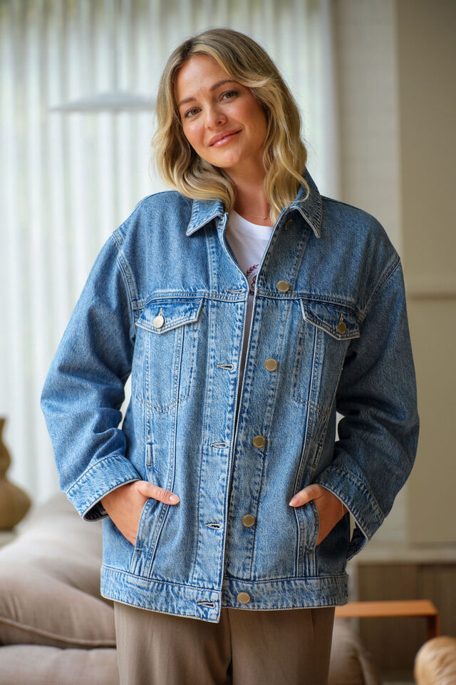 Oversized Denim Trucker, VINTAGE BLUE