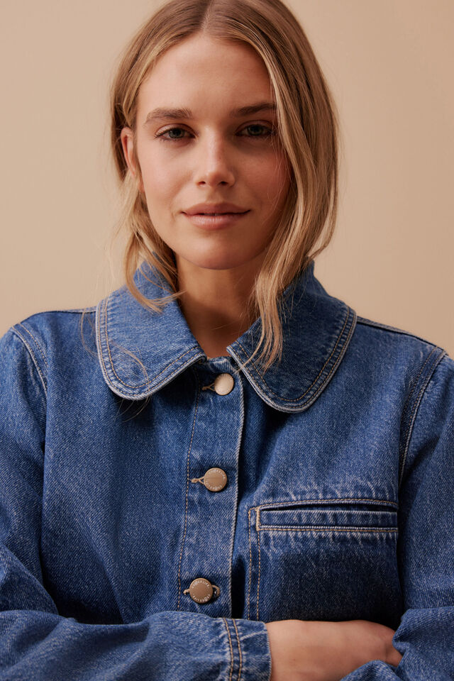 Sienna Denim Swing Jacket, FRESH INDIGO