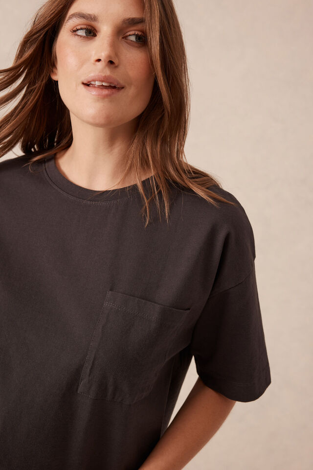 Boxy Pocket Tee, PHANTOM