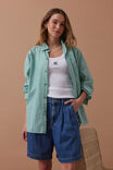 Sylvie Longline Pleat Denim Short, FRESH INDIGO - alternate image 4
