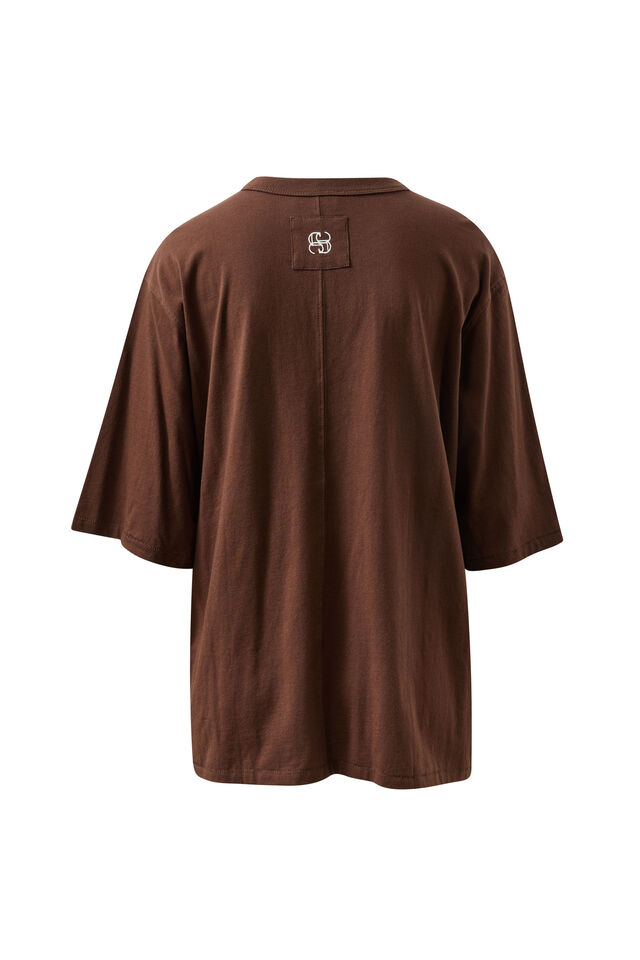 Liv Oversized Tee, CHOCOLATE
