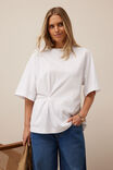 Kaia Twist Tee, WHITE - alternate image 1