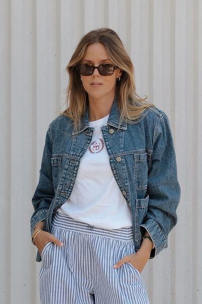 Boyfriend Denim Jacket, FRESH INDIGO