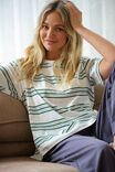 VANILLA/WINTER GREEN RETRO STRIPE