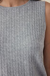 Cable Soft Knit Tank, GREY MARLE - alternate image 6