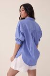 Oversized Poplin Shirt, CLASSIC BLUE STRIPE ORGANIC COTTON - alternate image 6