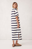 Charlotte Midi Terry Dress, WHITE NAVY BOLD STRIPE - alternate image 3