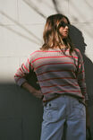 Ladder Stitch Knit, STRING/HERITAGE RED STRIPE - alternate image 3