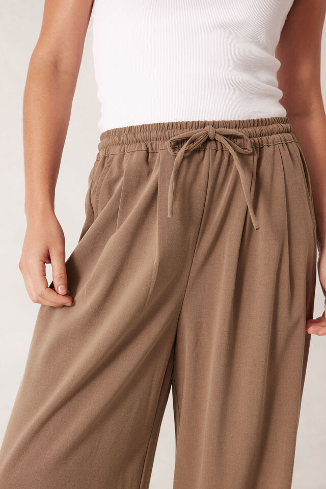 Drawstring Suiting Pant, WARM TAUPE