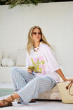 Liv Oversized Tee, WHITE/COASTAL LEAVES - alternate image 4